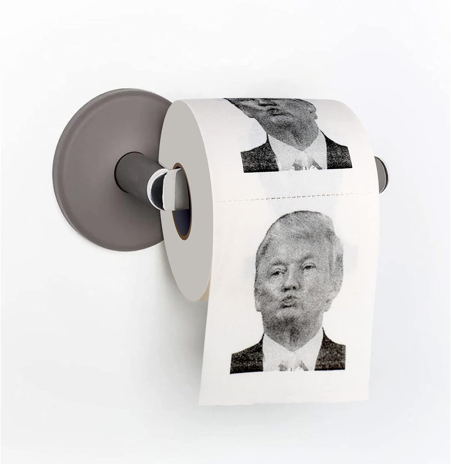 Donald Trump Toilet Paper - 3 Ply Bath Tissue, 320 Sheets, 1 Roll - Novelty Toilet Paper - Christmas Party Favor White Elephant Political Gag Gift - Trump Kiss Prank Funny Joke Toilet Paper