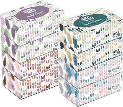 Premium Facial Tissues 230 Sheets per Box 8 Boxes. Soft Gentle and Durable in a Stylish Box - 1,840 Sheets